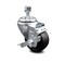 Service Caster 3 Inch Soft Rubber Wheel Swivel 1/2 Inch Threaded Stem Caster with Brake SCC SCC-TS20S314-SRS-TLB-121315 - alternate 1